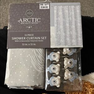 Arctic Enchantment Gray Shower Curtain Set